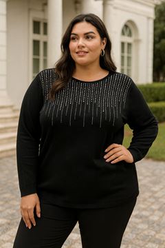 Picture of CURVY GIRL CASHMERE SWEATER WITH RHINESTONES